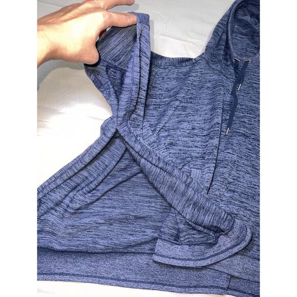 ATHLETA Sweatshirt Size S Blue Heathered Techie Blissful Hooded Poncho Pullover - Picture 6 of 16